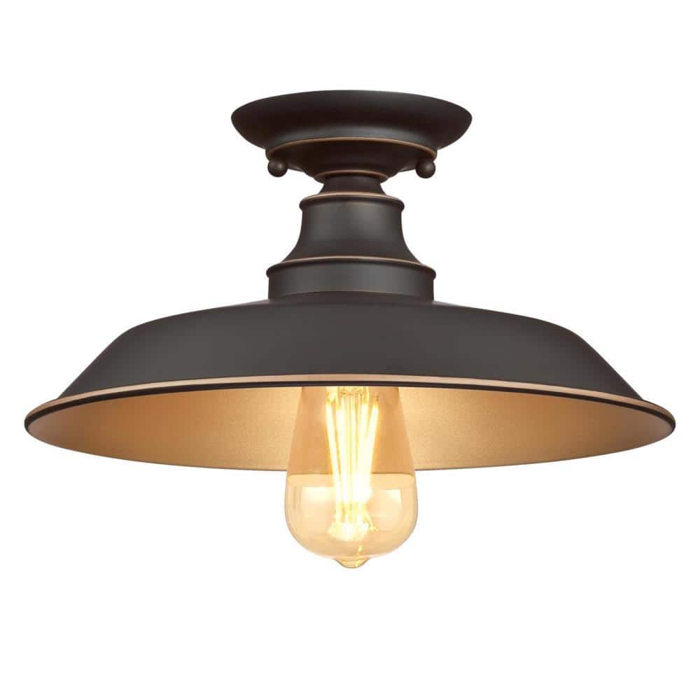 Bronze Reflections 12" Multicolor Semi-Flush Ceiling Light