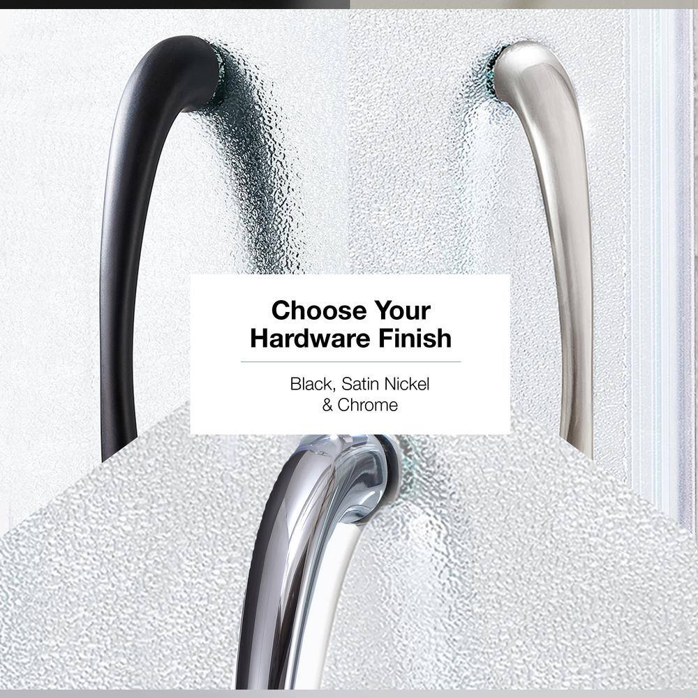 Breeze 34" Frosted Glass Round Sliding Shower Kit with Acrylic Base