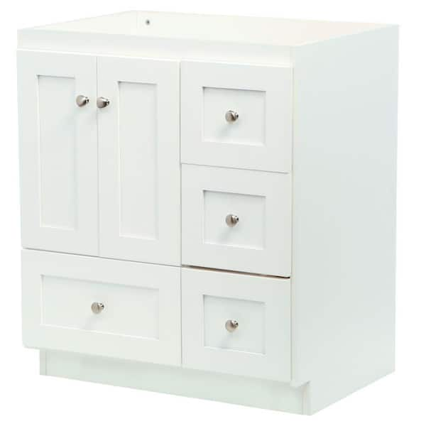 Simplicity by Strasser Shaker 30 in. W x 21 in. D x 34.5 in. H Bath Vanity Cabinet without Top in Winterset