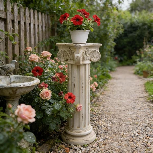 maocao hoom 28 in. Pedestal Column Plant Stand with Base Greek