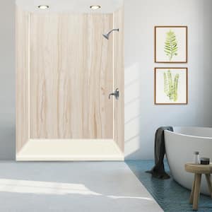 Linear 32 in. x 60 in. Single Threshold Shower Base with a Right Drain in Cameo
