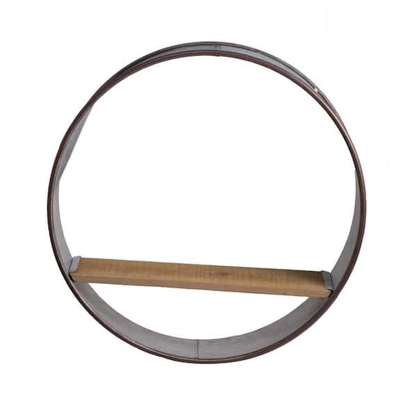 JimsMaison 17 in. x 17 in. x 5 in. Gray Iron 5-Piece Farmhouse Round Metal Wall Planter Planter Raised Garden Bed