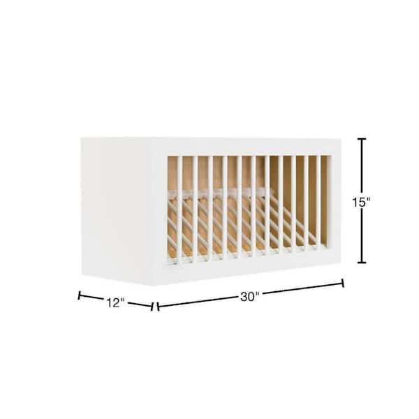 Lancaster White Plywood Shaker Stock Assembled Wall Dish Holder Kitchen Cabinet 30 in. W x 15 in. H x 12 in. D