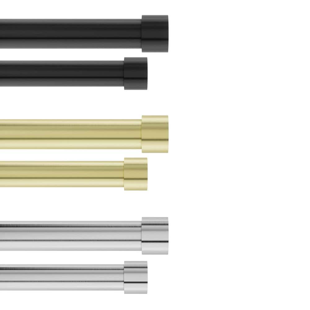 Brass Double Curtain Rod with Nickel Finish, 120-180"