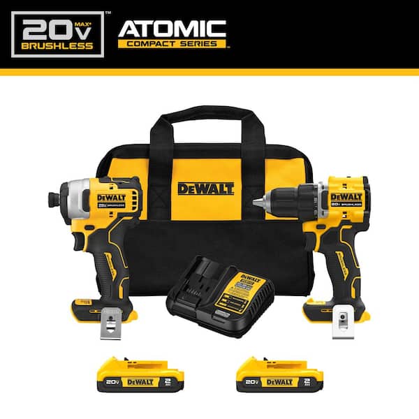 DEWALT DCK225D2 ATOMIC 20-Volt MAX Lithium-Ion Cordless Combo Kit (2-Tool) with (2) 2.0Ah Batteries, Charger and Bag - 2