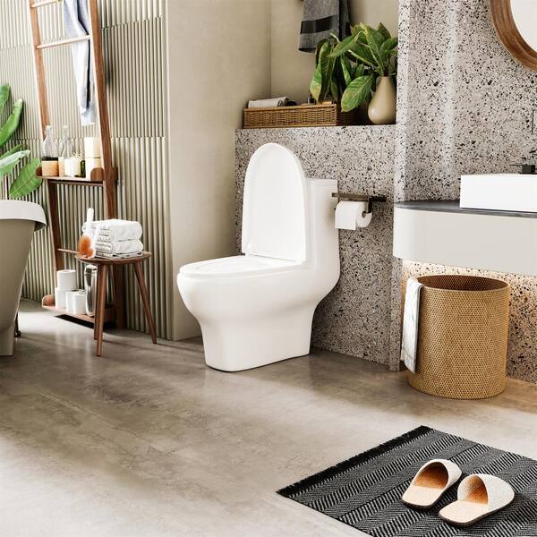 Gentagen Overvind lyserød UKISHIRO Comfort Height 12 Inch 1-piece 1.2 GPF Dual Flush Elongated Toilet  in. Glossy White, Seat Included QNMTT2022110702 - The Home Depot
