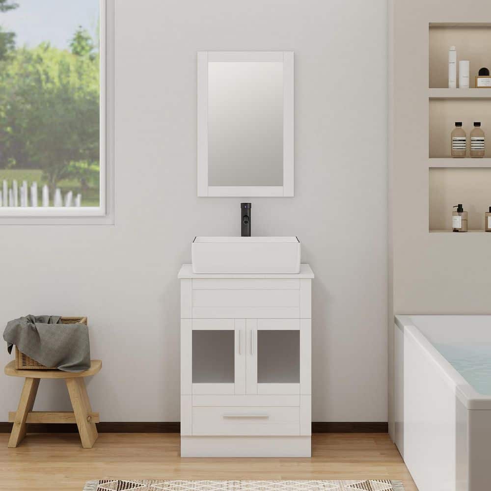 Puluomis 24 in. W x 19 in. D x 33 in. H Single Sink Bath Vanity in