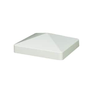 4 in. x 4 in. White Composite Pyramid Fence Post Cap