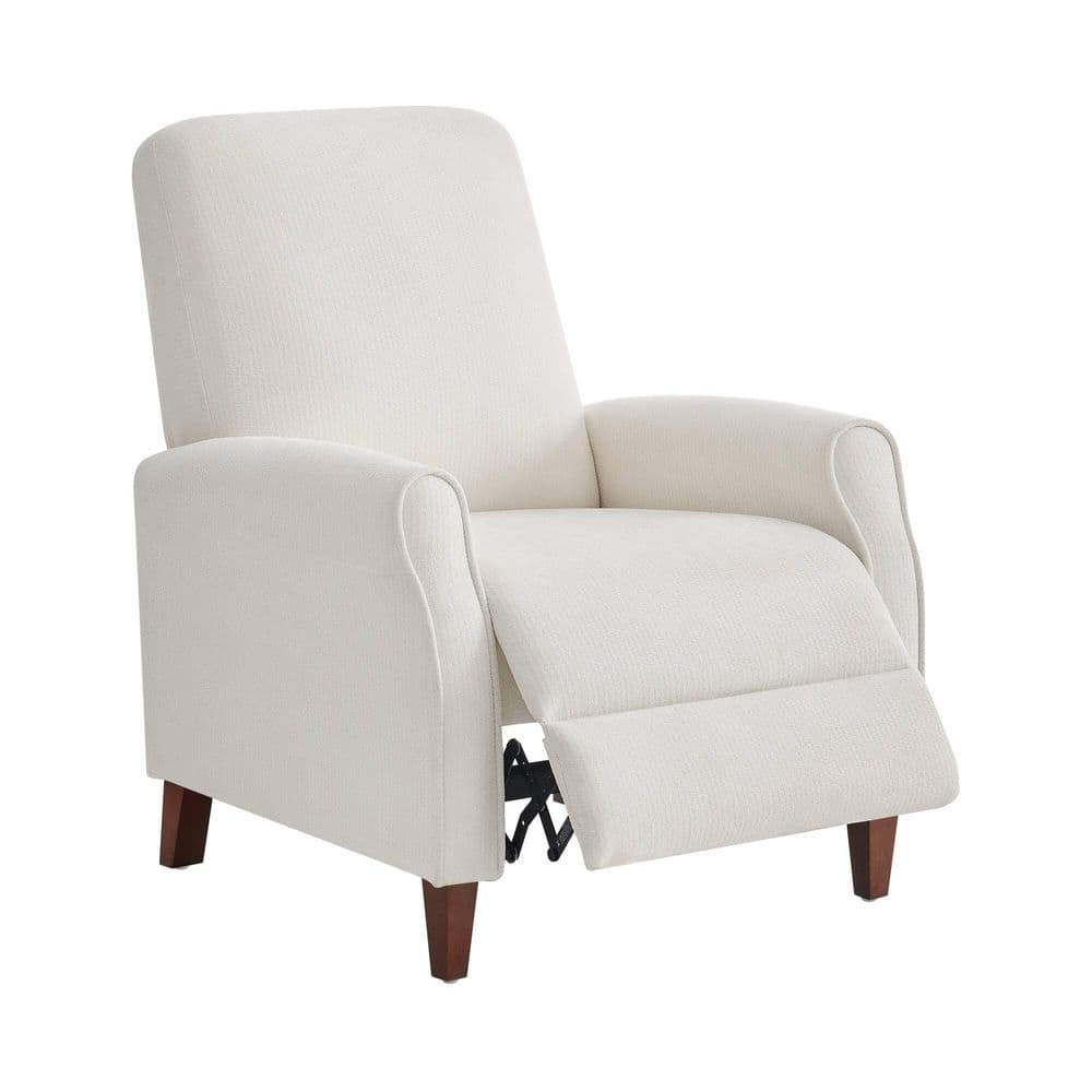 Marena Cream Upholstered Manual Push Back Recliner