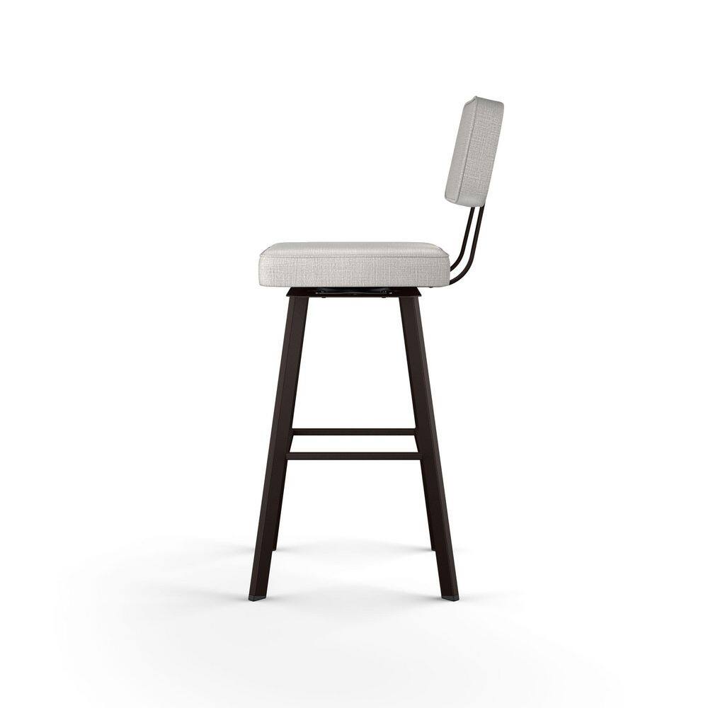 Clarkson 32'' Pale Gray and Dark Brown Metal Swivel Stool
