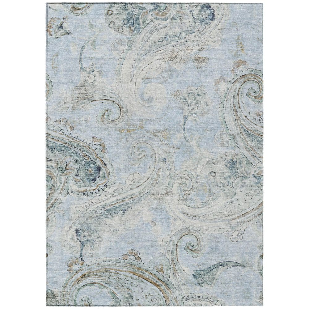 Chantille Machine Washable Indoor/Outdoor Abstract ACN2747 Sky 3 ft. x 5 ft. Area Rug price history on PriceWatchPro