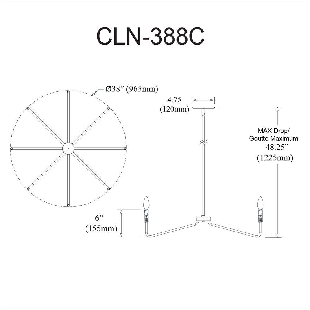 Clayton Aged Brass 38" Traditional Black Candle Chandelier