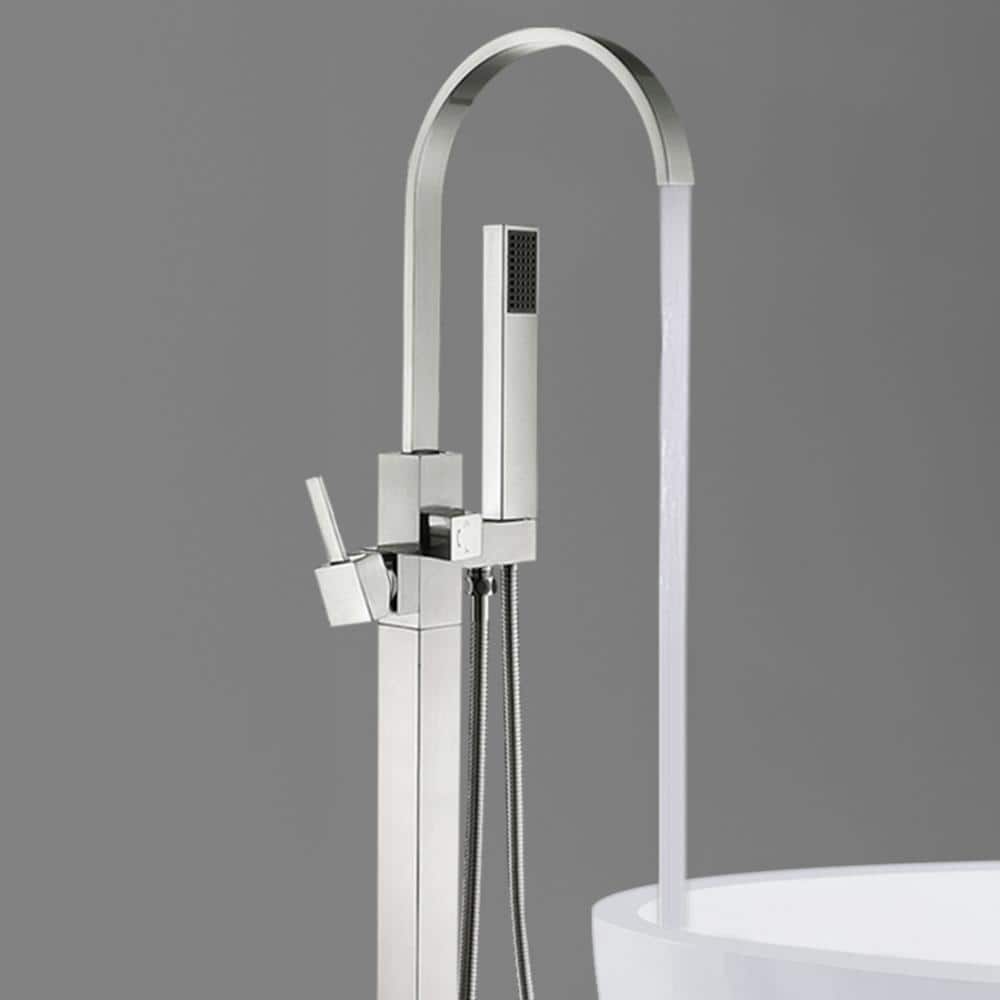 PENGFANG WORLDWIDE LLC P016BNTF Single Handle Floor Mounted Tub Faucet with Handshower