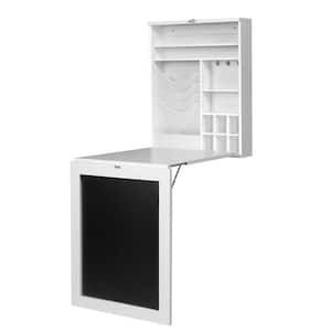 23.6 in. White Wall Mounted Floating Table Convertible Desk