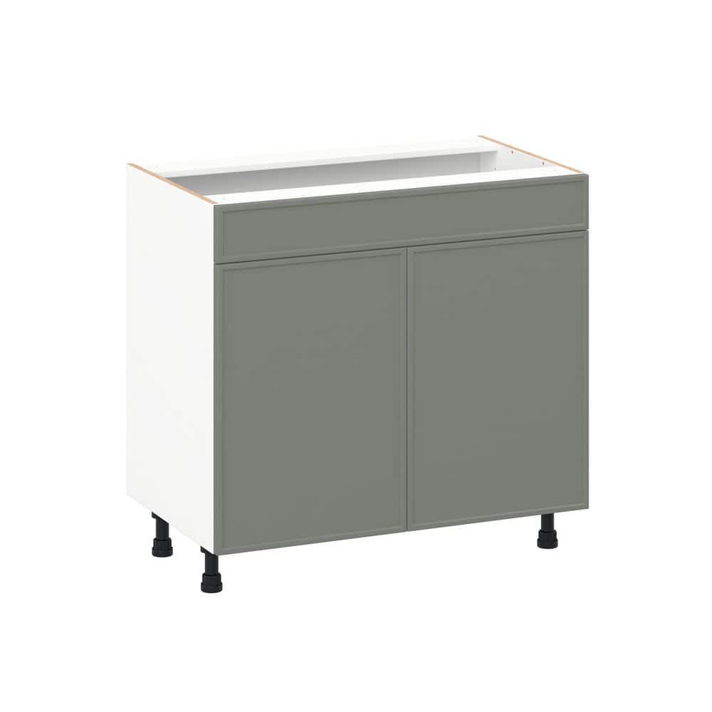 Fairview 36 in.W x 21 in.D x 34.5 in.H Assembled Slim Shaker Bath Sink Base Kitchen Cabinet in Moss Green w/ False Front price history on PriceWatchPro