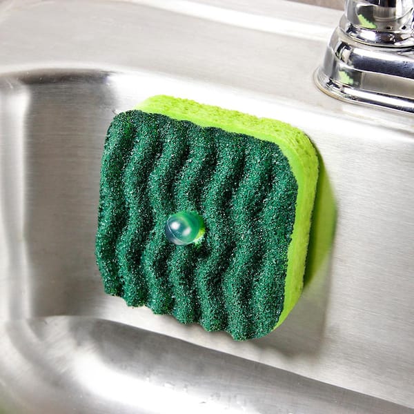 18 PC Kitchen Sponge Scrubber Basket Steel Wool Scouring Pads Scrub Clean Dishes