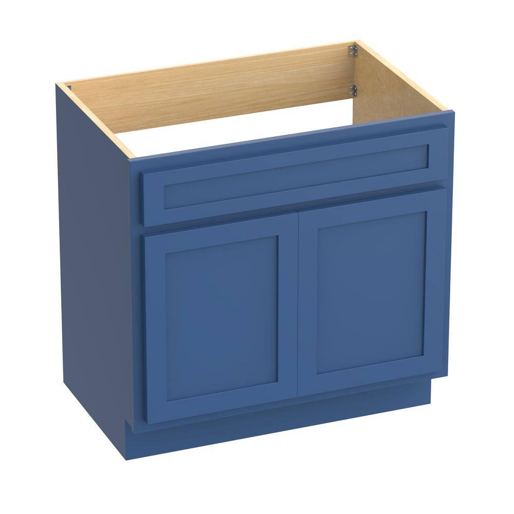 Elegant Blue Shaker Style Single Sink Bathroom Vanity Cabinet
