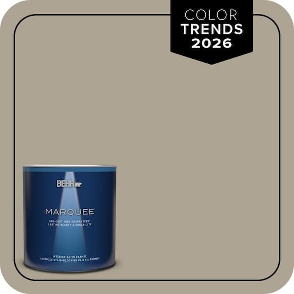 BEHR MARQUEE 1 qt. Home Decorators Collection #HDC-NT-14 Smoked Tan One-Coat Hide Satin Enamel Interior Paint & Primer