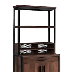 Briarbrook Barrel Oak Hutch with Metal Frame and Cubby Storage