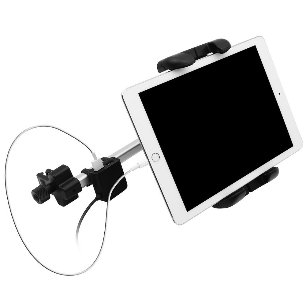 Adjustable Car Seat Headrest Mount with Front and Back Seat Car USB Charger for iPad/Tablet