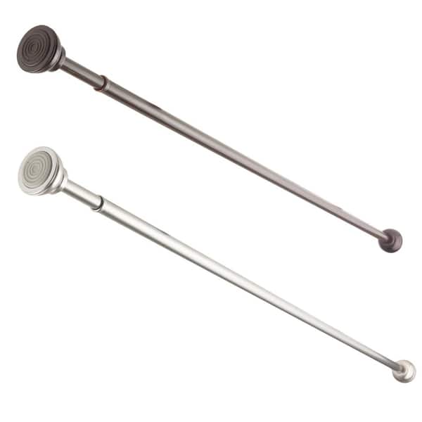 24 in. - 36 in. Tension Curtain Rod in Satin Nickel