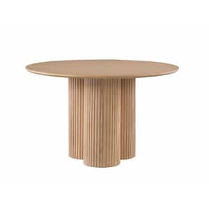 Harmonique Light Oak Wood 48 in. L Pedestal Dining Table (Seats 4)
