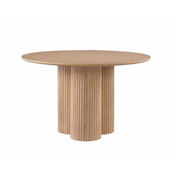 Best Master Furniture Harmonique Light Oak Wood 48 in. L Pedestal Dining Table (Seats 4)
