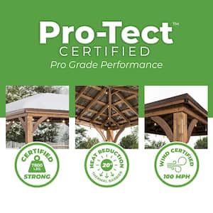 Barrington 16 ft. x 12 ft. Light Brown Wooden Gazebo with Hip Roof