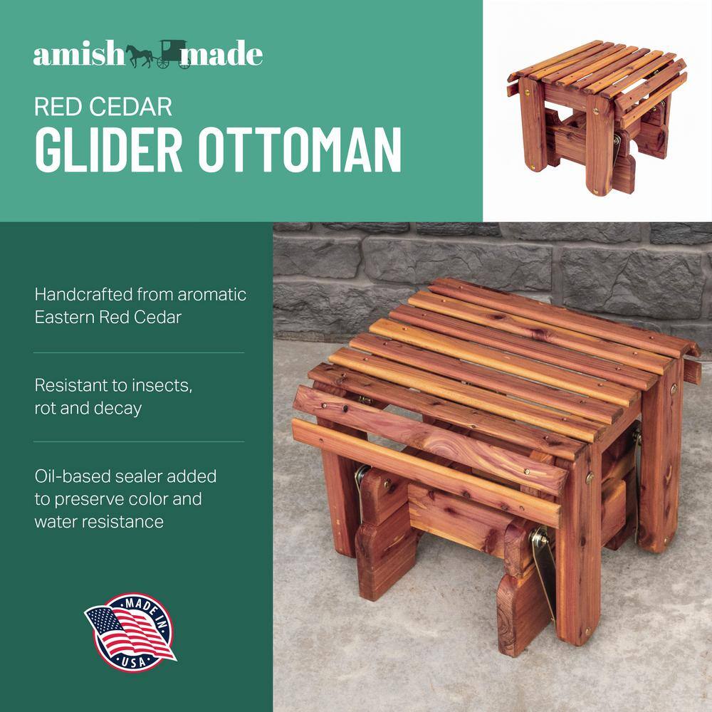 Handcrafted Aromatic Red Cedar Outdoor Gliding Ottoman