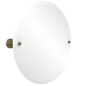 Waverly Place Collection 22 in. x 22 in. Frameless Round Single Tilt Mirror with Beveled Edge in Antique Brass