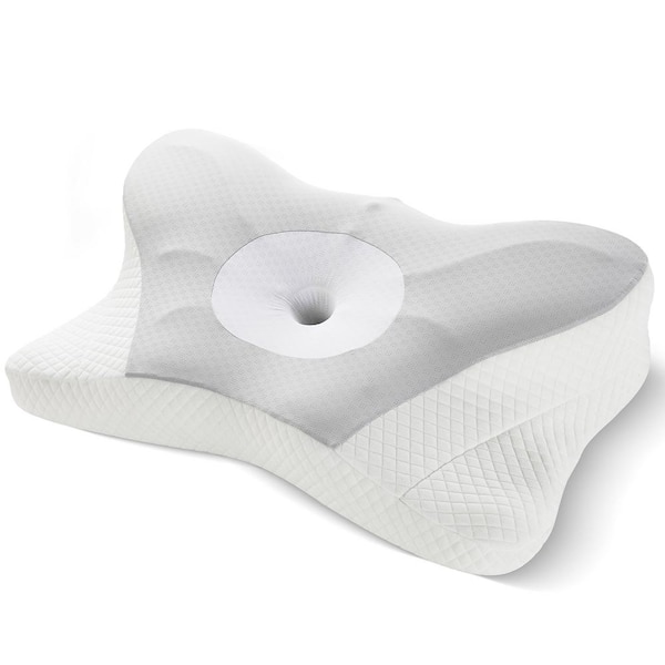 Unbranded Memory Foam Gray King Size Bed Pillows with Offers 2-Different Heights, for Side, Prone and Back Sleepers