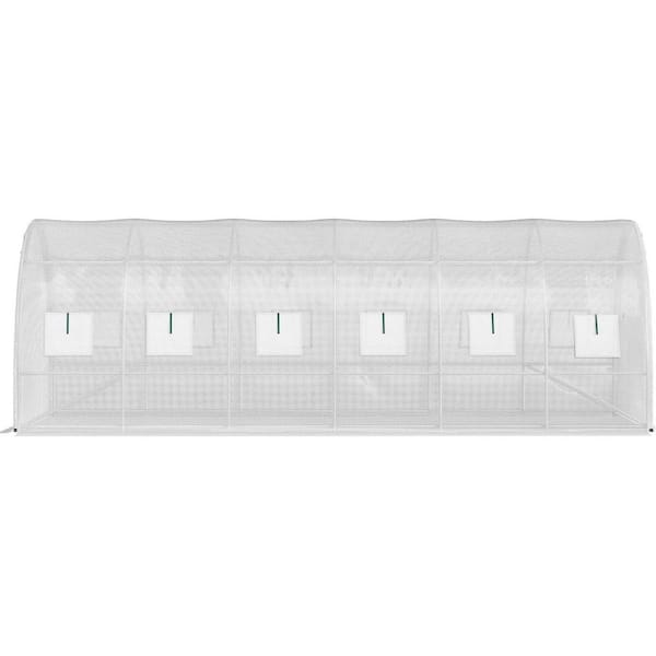 20 ft. x 10 ft. x 7 ft. Walk-in Tunnel Greenhouse-Heavy-Duty Galvanized Frame, 12 Windows & 2 Doors.
