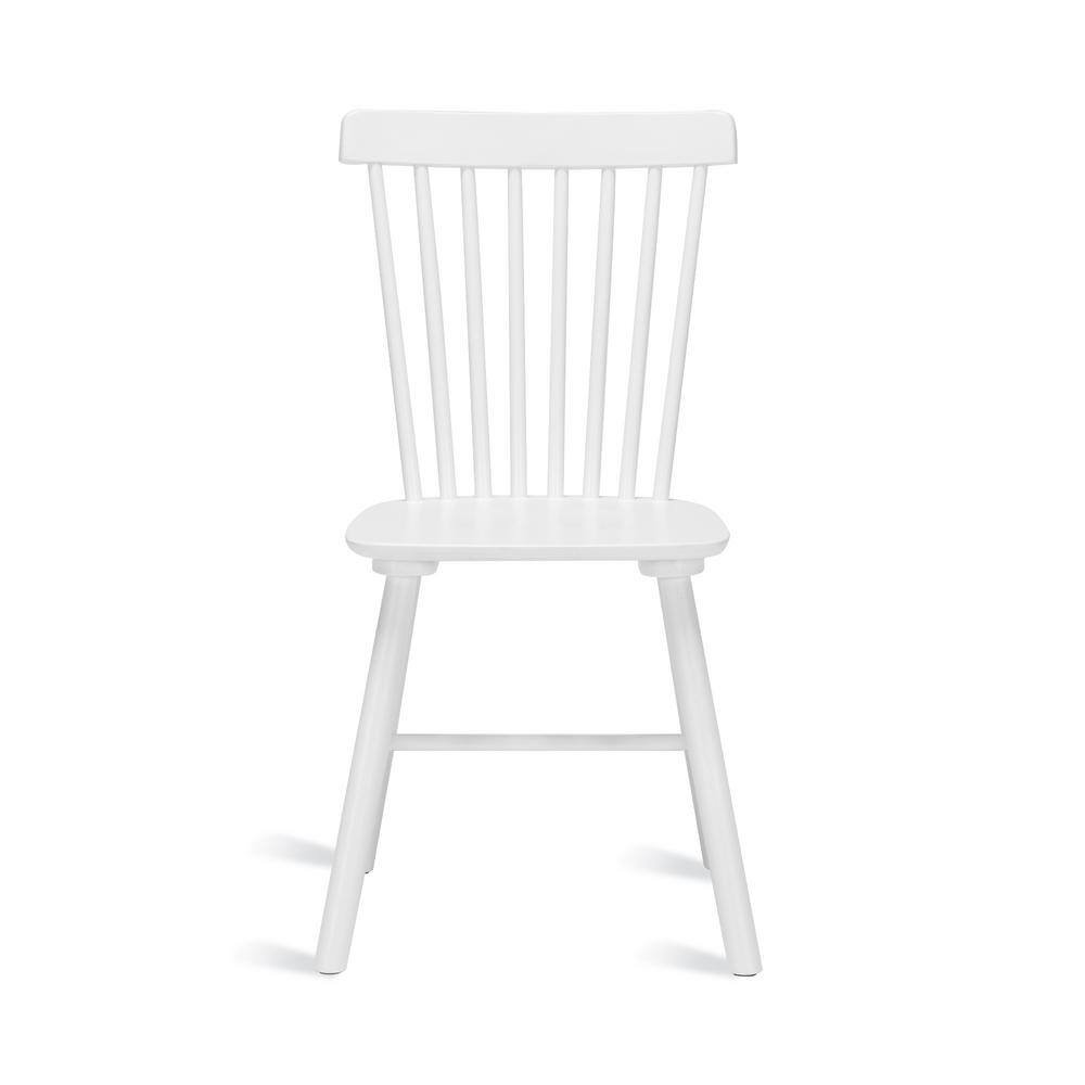 White High Back Windsor Wood Side Chairs, Set of 2