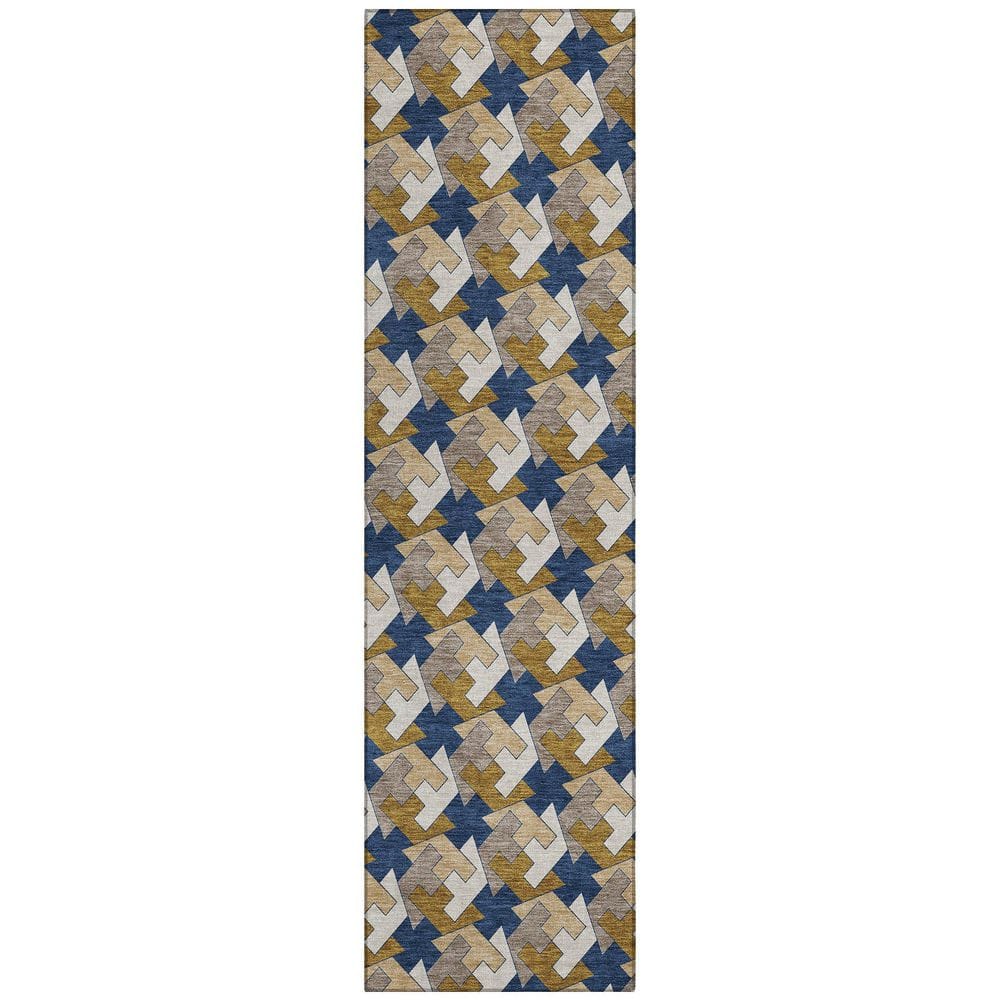 Chantille Machine Washable Indoor/Outdoor Abstract ACN2851 Navy 2 ft. x 7 ft. Runner Rug price history on PriceWatchPro