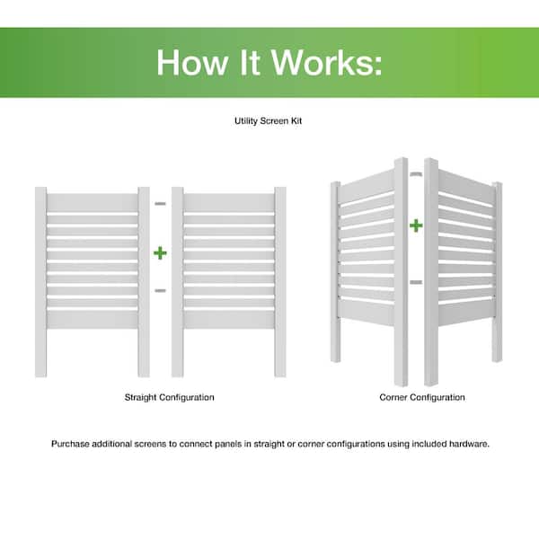 Barrette Outdoor Living White Vinyl Flat Top Utility Screen