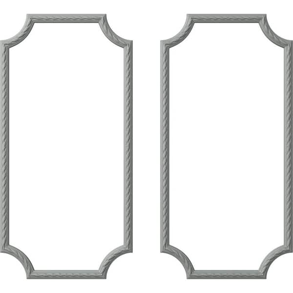 Ekena Millwork 24 in. W x 48 in. H Unfinished Polyurethane Reeded Acanthus Leaf Panel Moulding Kit (Double Panel)