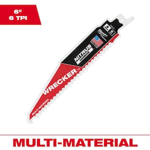 6 in. 6 TPI WRECKER Nitrus Carbide Teeth Multi-Material Cutting SAWZALL Reciprocating Saw Blade (1-Pack)
