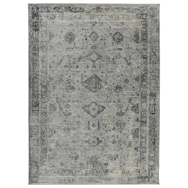 3 ft. x 5 ft. Gray And Charcoal Medallion Area Rug
