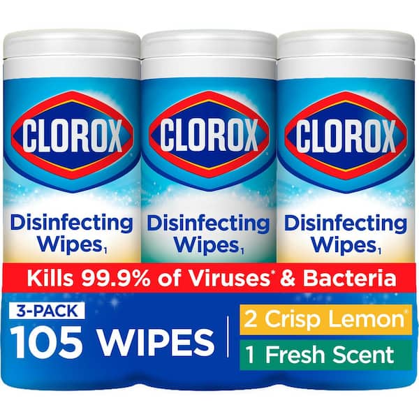 35-Count Crisp Lemon and Fresh Scent Bleach Free Disinfecting Cleaning Wipes (3-Pack)