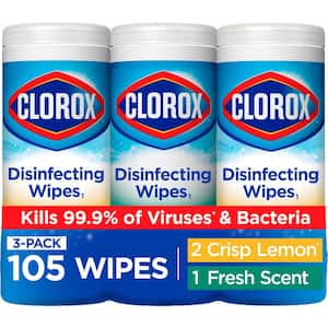 35-Count Crisp Lemon and Fresh Scent Bleach Free Disinfecting Cleaning Wipes (3-Pack)
