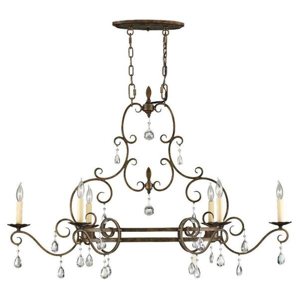 Generation Lighting Chateau 6-Light Mocha Bronze Single Tier Chandelier