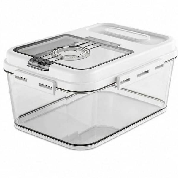 Airtight Bread Storage Box with Time Record Dial and Silicone Seal Lid for Kitchen Countertop, White