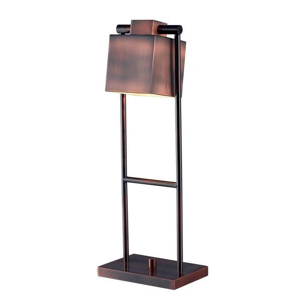 Kenroy Home Crimmins 20 in. Copper Desk Lamp