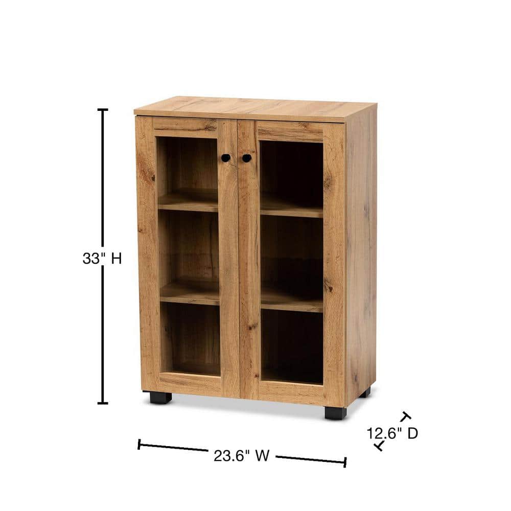 Mason Contemporary Oak Brown and Black Storage Cabinet
