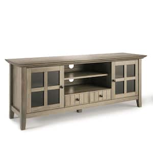 Acadian 60 in. Distressed Grey Transitional TV Stand with 2 Drawer Fits TVs Up to 65 in. with Storage Doors