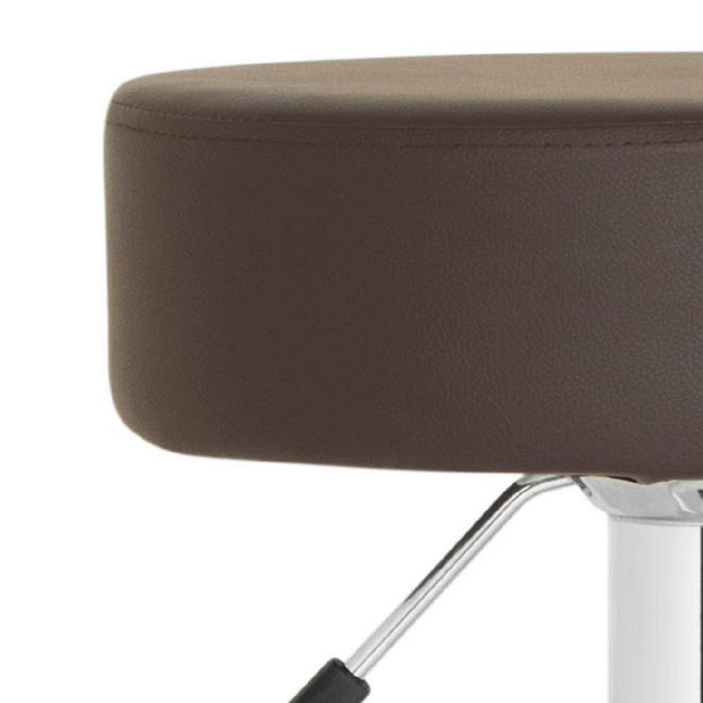 Transitional Jude 15'' Brown Metal Swivel Adjustable Bar Stool