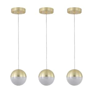 3-Light Gold Dimmable Light Pendant Light Chandelier