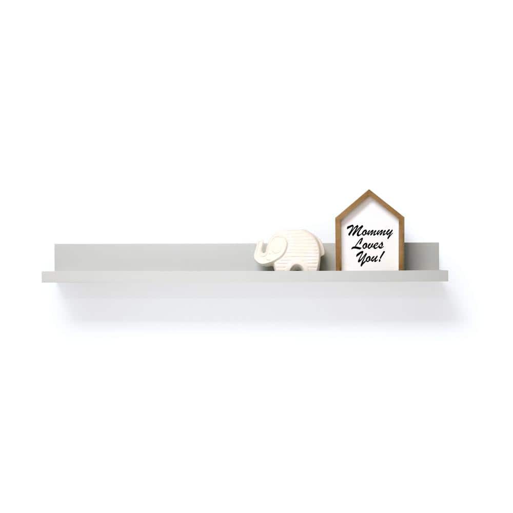 Sleek 37" Gray MDF Floating Accent Shelf for Versatile Display