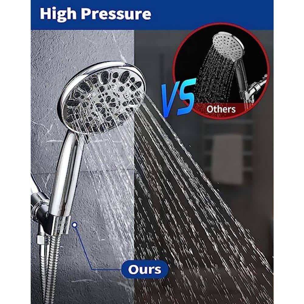 Chrome 7-Spray Handheld Shower Head with 59" Hose