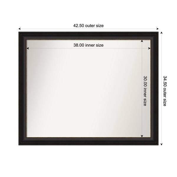 Amanti Art Trio Oil Rubbed Bronze 42.5 in. x 34.5 in. Custom Non-Beveled Recycled Polystyrene Framed Bathroom Vanity Wall Mirror